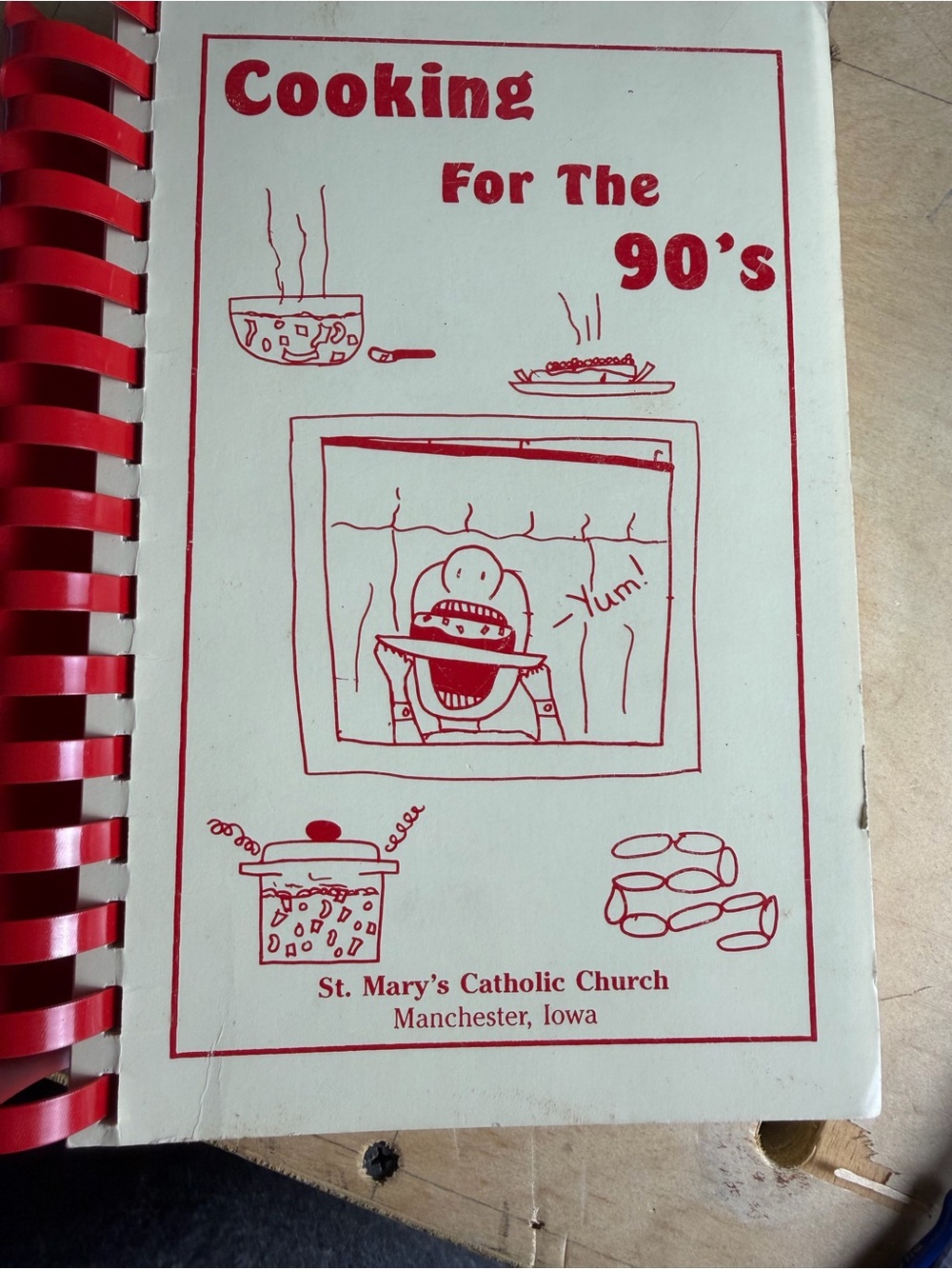 Cooking For The 90's - Red and White Art Print